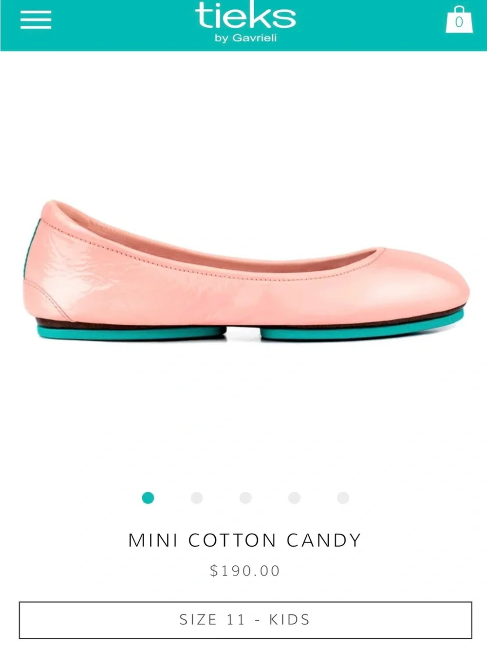 Tieks Cotton Candy Pink Ballet Flats with Teal Soles